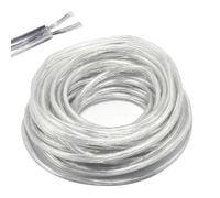 Fil électrique/2 Core Support PVC Secteur électrique Fil de Cuivre Câble Haute Résistance à la Température 2 x 0,75 mm² Câble d'alimentation-10 Metre Longueur Coupe Flexible Bassin Câble Transparent