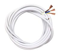 Fil électrique 3x0,75 mm² PVC Ronde Haute Résistance Blanc - 5 m Twin et Câble de Terre