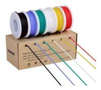 Fil électrique de 18AWG, raccordez le fil flexible Silicone de fil de calibre 18 (6 différentes bobines colorées de 4 mètres) Résistance à hautes températures de fil échoué de 600V G