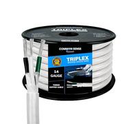 Fil marin rond Triplex 14/3 AWG UL 1426 (The Real Thing) - Câble bateau en cuivre étamé - 6,1 m - Gaine en PVC blanc