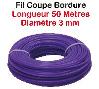 Toolland Fil pour coupe-bordure DC30050 - nylon pourpre 3 mm 50 m