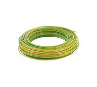 Fil rigide HO7 V-R 10mm² vert/jaune 1M - FILS & CABLES - 003405 (AHA)