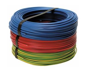 Fil rigide HO7V-U - couronne de 100 m - 1,5 mm² - vert/jaune BRICOZOR