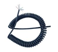 Fil spiralé, Câble spiralé à Ressort, 5 conducteurs, Calibre 26 AWG, blindé, 0,15 mm², 3+2 Extensibles, Bobine rétractable de 1 mètres(Stretch 11 Meter)