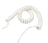 Fil spiralé, Rallonge électrique spiralée rétractable à Ressort, 6 conducteurs, 26 AWG, 0,15 mm², Blanche, Plusieurs Tailles Disponibles(Stretch 3 Meter)