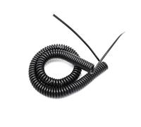 Fil télescopique à Ressort à 2 conducteurs, câble spiralé 24AWG 20AWG 17AWG 14AWG 2.5 m 5 m 7.5 m, Cordon d'alimentation Noir Extensible(Line Length 7.5m,2-Core 24AWG)