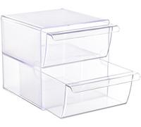 File 2000 6702 CSTP - Grand organiseur cubique en plastique à 2 tiroirs