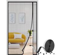 Filet anti-insectes noir pour rideaux anti-insectes - Format large jusqu'à 90 x 210 cm - Système anti-papillons pratique - Ouverture à gauche ou à droite.
