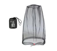 Filet Anti-mouches Pour la Tête Grand et long filet à cordon coulissant | Capuche Anti-Moustiques Visage et Cou Pour pêche, camping, randonnée, plein air, backpacking