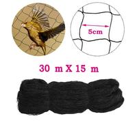 Filet anti-oiseaux 15 m x 30 m - Protection nylon réutilisable contre hérons - Maille 5 cm - Pour étang et végétaux