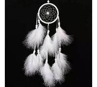 Filet attrape-rêves blanc avec plumes