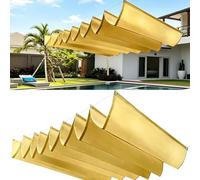 Filet Bâche Ombrage 60x420cm Imperméable, Protection UV Solaire Ombrage Retractable Vague Tailles Personnalisables pour Balcon Terrasse, Jaune Sable