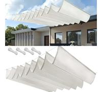 Filet Bâche Ombrage 60x420cm Imperméable, Protection UV Solaire UV Protection Voile d'ombrage Tailles Personnalisables, avec Cordes Fixes pour Jardins Terrasse Pergola, Blanc