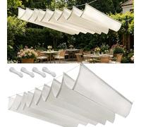 Filet Bâche Ombrage 60x420cm Protection UV 98%, Indéchirable Voile d'ombrage Rétractable Tailles Personnalisables, avec Cordes Fixes pour Balcon Terrasse, Blanc