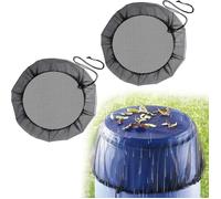 Filet / couvercle de protection pour récupérateur d'eau - Pack 2 - Diam. 95 cm - Ajustable cordon de serrage - Noir