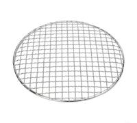 Filet de barbecue rond en acier inoxydable pour camping et utilisation à la maison, grille de cuisson en acier 304 avec soudures lisses, grille argentée facile à nettoyer (25 cm)