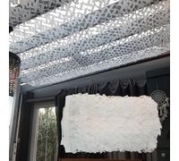 Filet de Camouflage Blanc 6X12m 210D Tissu Oxford Voile d'ombrage Camouflage Net Militaire pour Parasol extérieur Camouflage de Chasse décoration de fête Housse de Voiture