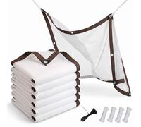 Filet De Camouflage Blanc Imperméable, Toile Ombrage Exterieur Taux 70%, 5x5 5x6 6x6 6x8 6x10m Brise Vue Jardin Protection Plantes, Voile Solaire avec Cordes Fixation(3x3.0m)