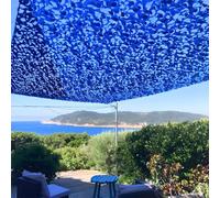 Filet de Camouflage Bleu Renforcé pour Terrasse et Pergola - 2 x 2 m | Filet d’ombrage bleu 2 x 2 m - Maille de renfort de 70 mm - Structure ajourée - Terrasse, pergola et jardin