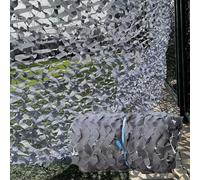 Filet de Camouflage Gris 4X8m 210D Tissu Oxford Voile d'ombrage Camouflage Net Militaire pour Parasol extérieur Camouflage de Chasse décoration de fête Housse de Voiture