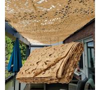 Filet de Camouflage Militaire Couleur Sable 4x5m/13.1x16.4ft Camo Net pour 2x3m 3x4m 4x6m 6x8m Chasse Ombrage Camouflage Décoration Parasol Terrasse Protection Solaire 210D Reinforced Net Voile
