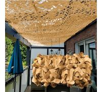 Filet de Camouflage Sable 5X6m 210D Tissu Oxford Voile d'ombrage Camouflage Net Militaire pour Parasol extérieur Camouflage de Chasse décoration de fête Housse de Voiture