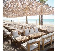 Filet de Camouflage Sable Renforcé pour Terrasse et Pergola - 2 x 10 m | Filet d’ombrage sable 2 x 10 m - Maille de renfort de 70 mm - Structure ajourée - Terrasse, pergola et jardin