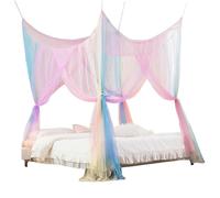 Filet De Camping,Carré À 4, Dimensions 20,39 x 1,90 x 2,40 m, Portable Et Multicolore - Filet De Canopy pour L'Extérieur - pour Patio Jardin Terrasse Lit Double De Camping Parc Cour Pavillon