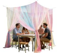 Filet De Camping | Carré À 4, Dimensions 20,39 x 1,90 x 2,40 m, Portable Et Multicolore - Filet Maille Extérieure,pour Patio Jardin Terrasse Lit Double De Camping Parc Cour Pavillon