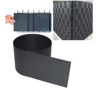 Filet de clôture de jardin gris foncé, 2,5 m, PVC rigide, 20 pièces, imperméable et résistant aux UV