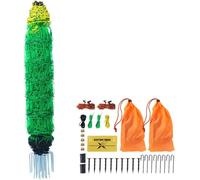 Filet de clôture électrique pour pâturage, 0,88 x 49,98 m, clôture en filet PE avec poteaux et doubles crampons, filet portable pour chèvres, moutons, agneaux, cerfs, porcs, chiens, pour utilisation d