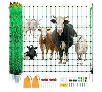 Filet de Clôture Électrique-VEVOR-1,27 x 50 m, Filet à Mouton avec Poteaux et Piquets, Clôture Électrique Portable