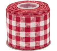 Filet de clôture en fil de fer barbelé, 75 mm x 9 m, rouge et blanc, à carreaux