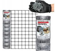 Filet de clôture - mailles nouées - 110 cm de hauteur - 25 m de longueur - résistant aux intempéries - clôture anti-gibier - clôture anti-gibier - clôture forestière galvanisée - légère et résistante