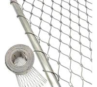 Filet de Corde en Acier Inoxydable 304, 31.5x78.7 in Filets pour Jardin, Grillage Métallique pour Cloture Exterieur Jardin Balcon Filet Garde Corps Voliere Poule Mouton Terrain de Football
