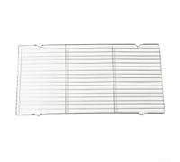 Filet de gril en acier inoxydable pour barbecue, légumes, poissons, pain, tapis rectangulaire avec pieds surélevés - Coins arrondis - Argenté - 30 x 20,5 cm (L)