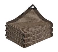 Filet de jardin avec œillets résistant à 90 % aux UV pour terrasse, piscine, plantes, peras (4 x 4 m) - Solut de protection solaire d'extérieur Marron
