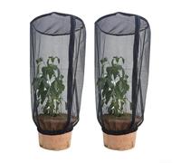 Filet de jardin multi-usage avec fermeture éclair pour tomates, fruits, légumes, arbres et myrtilles dans un récipient et des parcelles de terre (2 grands)