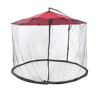 Filet de parasol - Filet anti-insectes réglable en polyester, léger et rond, à suspendre, avec double porte zippée
