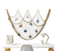Filet de pêche - Coquillage mural de mer esthétique réaliste | Filet de pêche décoratif pour la maison, la chambre, la salle de bain, le salon, la cuisine, la terrasse, le balcon, etc