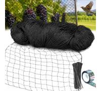 Filet de protection contre les oiseaux - 15 x 15 m (6 x 6 cm) - Avec 100 serre-câbles et 1 bande anti-oiseaux - Filet de jardin pour arbre fruitier - Filet à feuilles - Pour balcon, étang, jardin