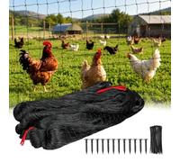Filet de Protection Contre Les Oiseaux, 7.5 x 15 m, Noir, pour enclos à Poules, avec Maillage de 5 x 5 cm, indéchirable, pour Balcon, étang, Poulet, volière, résistant aux UV