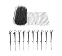 Filet de Protection de Gouttière en PP Noir, 600x15x0,6cm | Maille Extensible, Installation Rapide, Découpe Facile, pour Canalisations, Entretien du Toit, Piquets Inclus