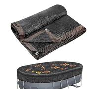 Filet de Protection Piscine 4×8 m/5.8×10.4 m/6.7×11.3 m/8×15 m Bâche de Piscine Ovale pour Piscines Hors-Sol Couverture Piscines Hivernage Maille Fine en Polyéthylène Indéchirable & aux UV