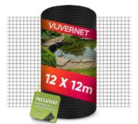 Filet de protection pour bassin - Maille fine - 12 x 12 m - Filet anti-oiseaux - Noir - Pour bassin, potager, balcon et volière