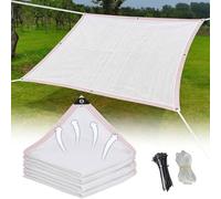 Filet de protection solaire 55 % blanc avec œillets en maille végétale très résistante pour extérieur, 0,9 x 3 m à 11,6 m