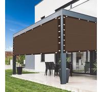 Filet de protection solaire filet d'ombrage avec oeillets, filet d'ombre de serre filet résistant aux UV pour pergola, jardin, serre, poulailler, extérieur,4mx5m,brun