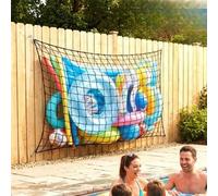 Filet de rangement pour flotteurs de piscine, filet élastique lourd suspendu de 71 x 47 pouces avec crochets et sangles, support de barrière pour matelas gonflables et bouées de sauvetage au bord de l