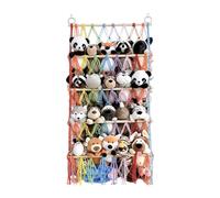 Filet De Rangement Pour Jouets En Hamac - Rangement Pour Animaux En Peluche | Hamac Jouet 4 Couches, Filet En Peluche Mural | Organisateur De Jouets En Macramé | Hamac Réglable En Hauteur Pour Chambre