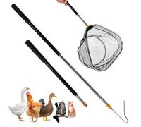 Filet de récupération de poules - Filet télescopique en acier inoxydable de | Crochets pour pattes de volaille, poules, moutons, chèvres, animaux de ferme, dindes, canards, volailles, oiseaux
